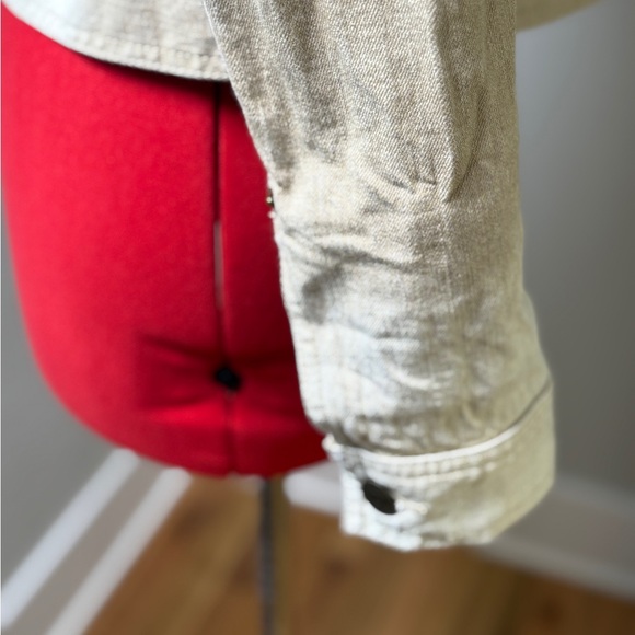 LRL Lauren Jeans Co Cream Denim Trucker Jean Jacket Size S - Picture 4 of 10